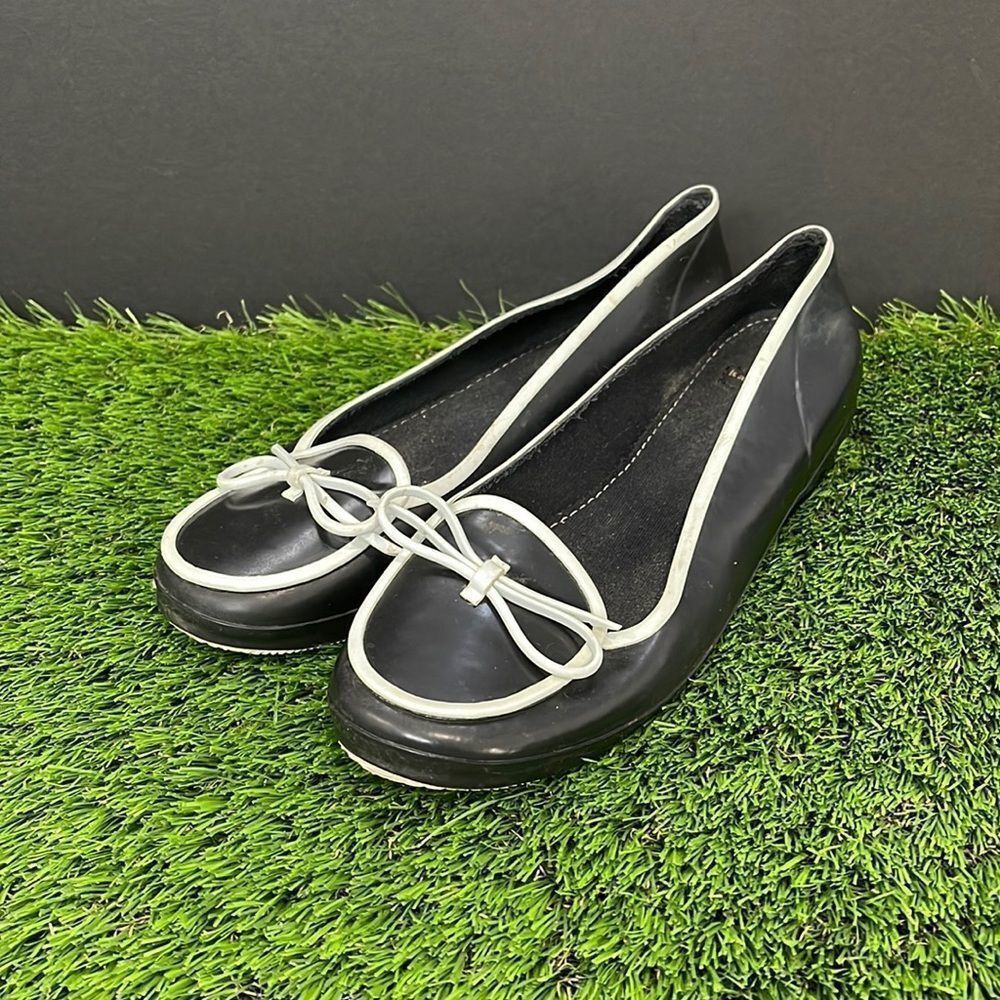 Kate Spade ♠️ Rubber Flats | Black & White